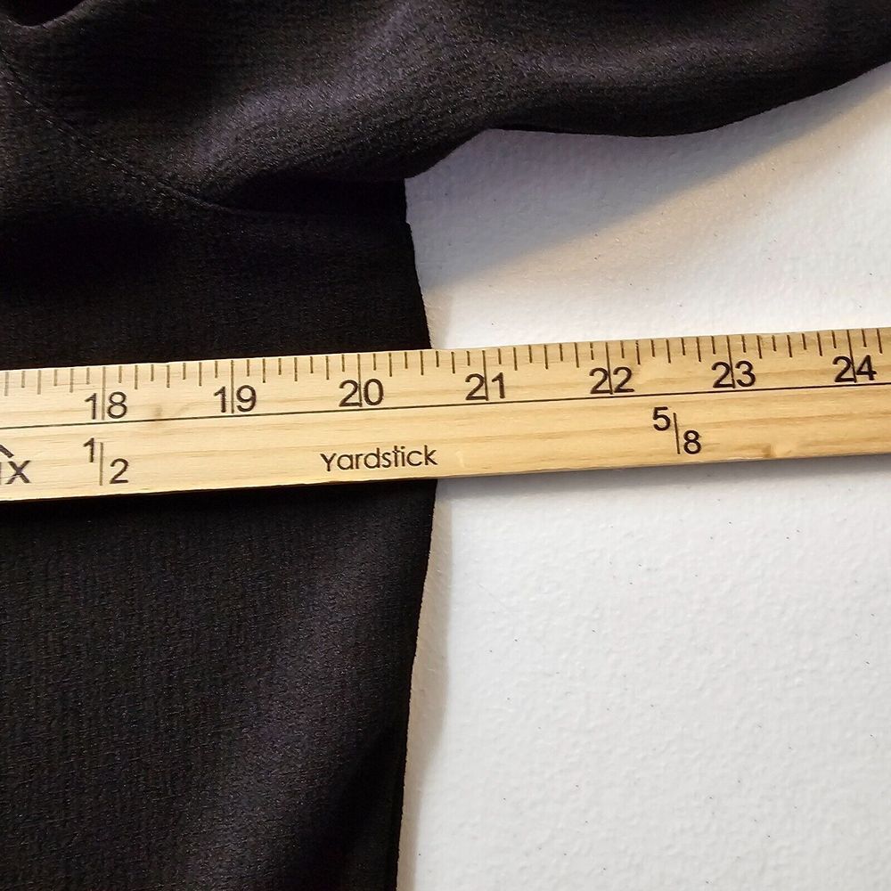 Drapers & Damons Black‎ Button Down Blouse Long Sleeve Collared Womens Medium - Picture 6 of 9